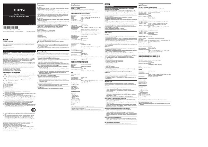 Sony SA-VS310 User manual