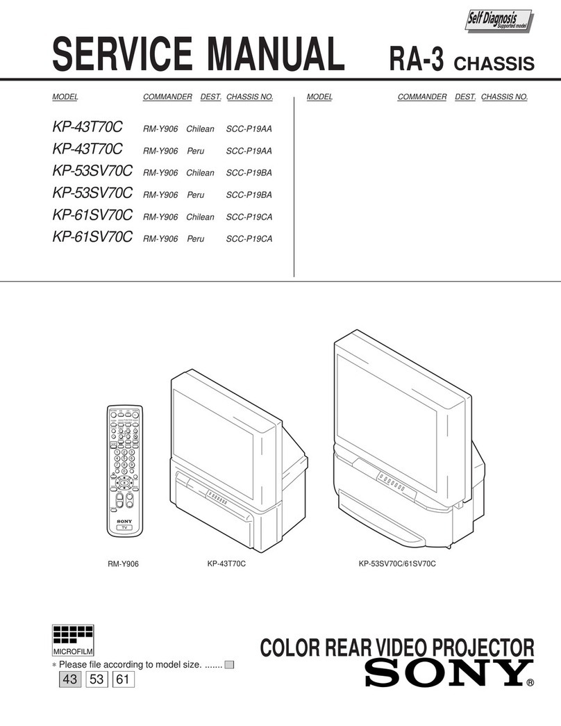 Sony KP-43T70C - 43" Projection Tv User manual