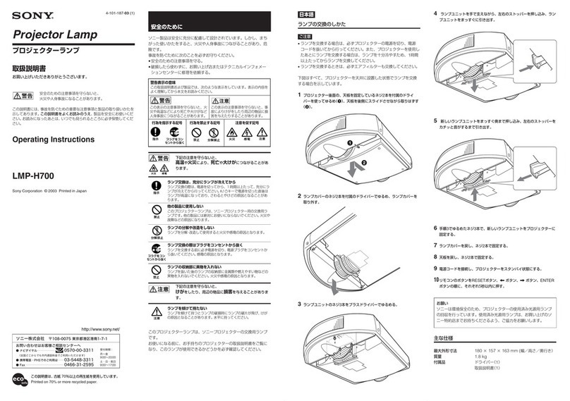 Sony LMP-H700 operating instructions