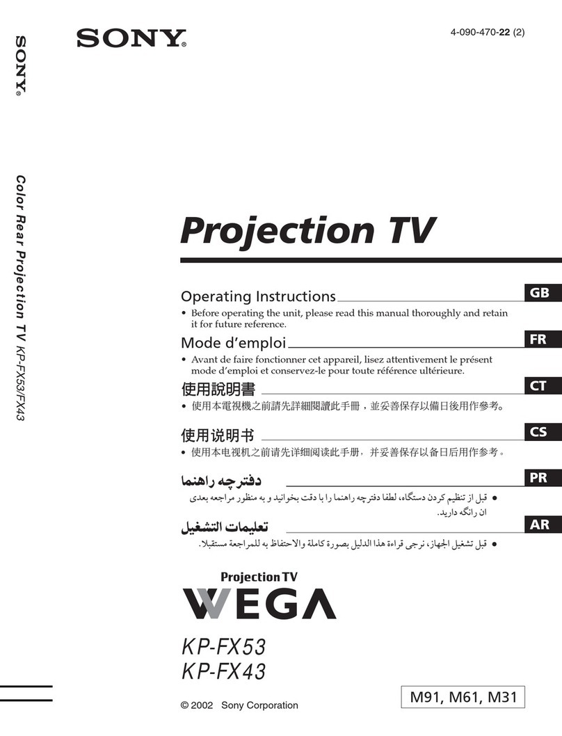 Sony WEGA KP-FX43 operating instructions