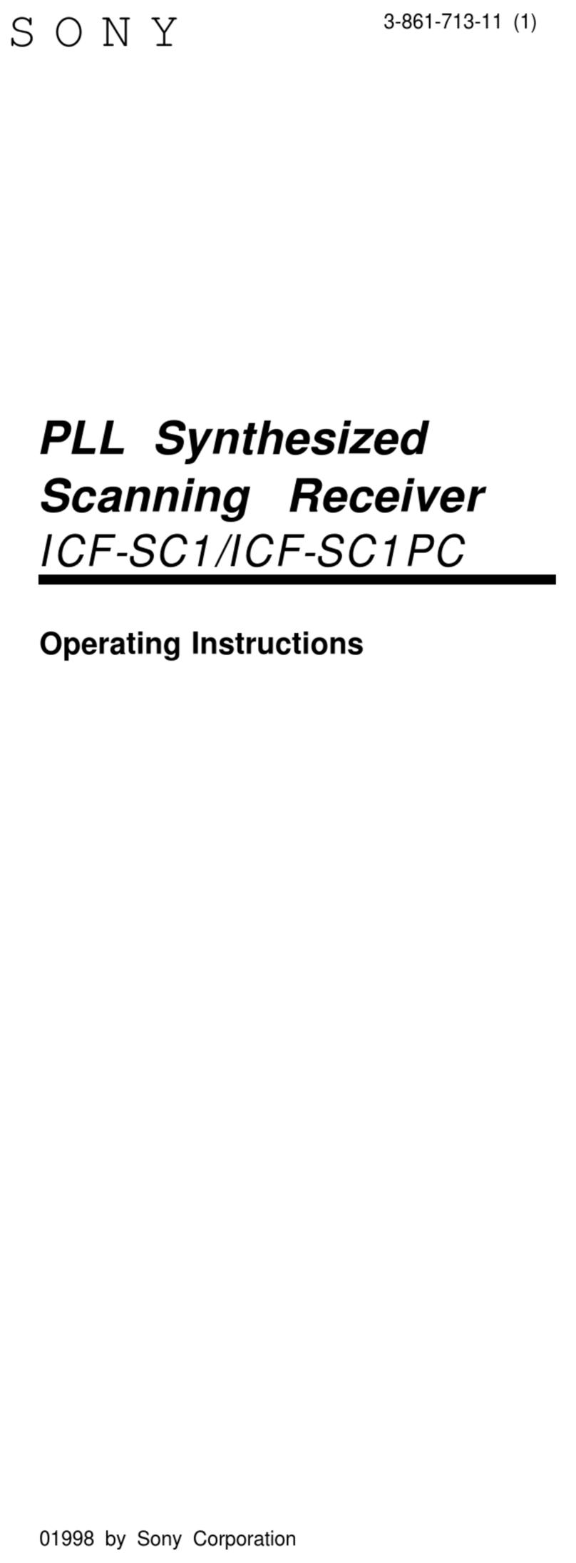 Sony ICF-SC1 operating instructions