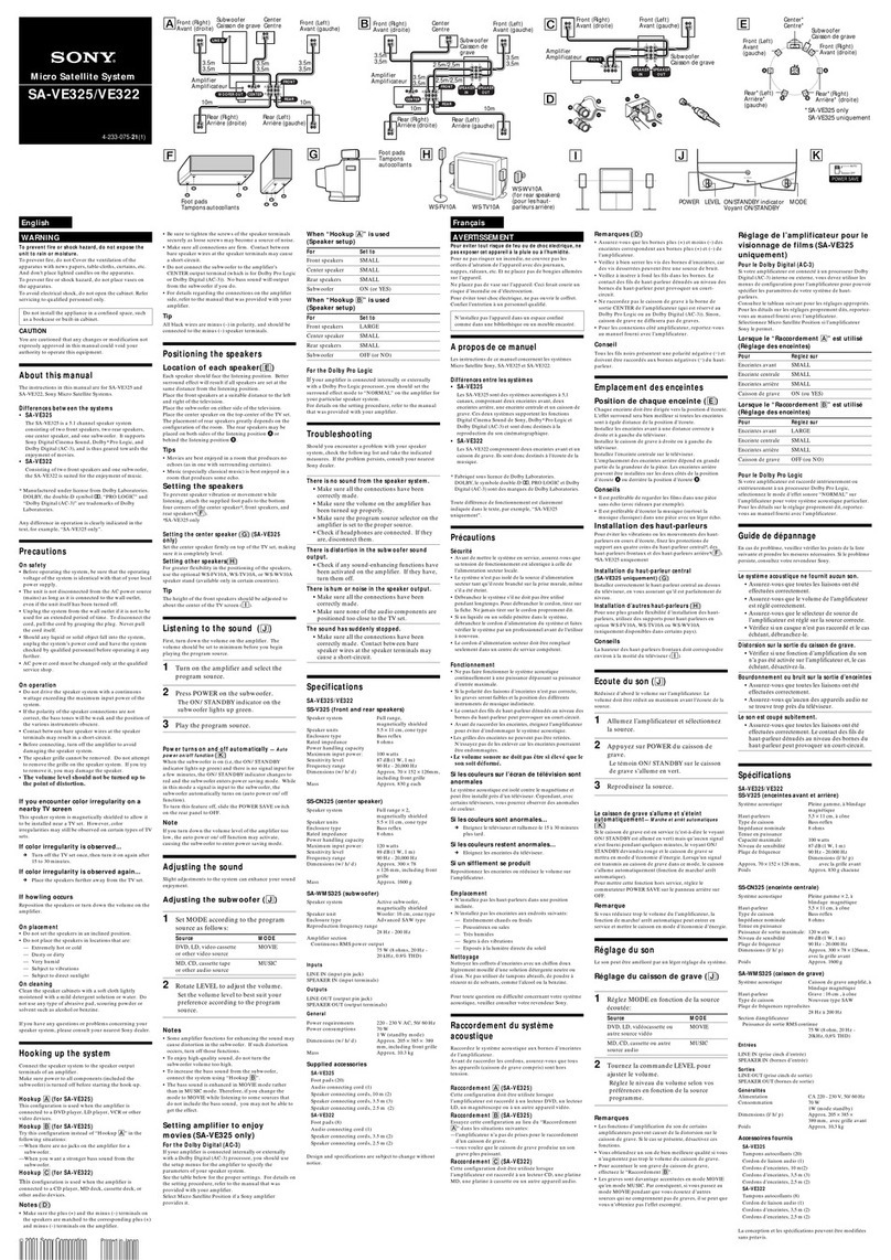 Sony SAV-E325 instructions