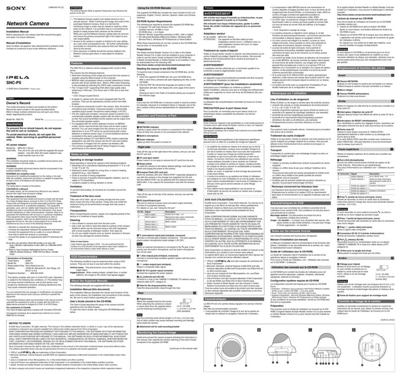 Sony IPELA SNC-P5 installation manual
