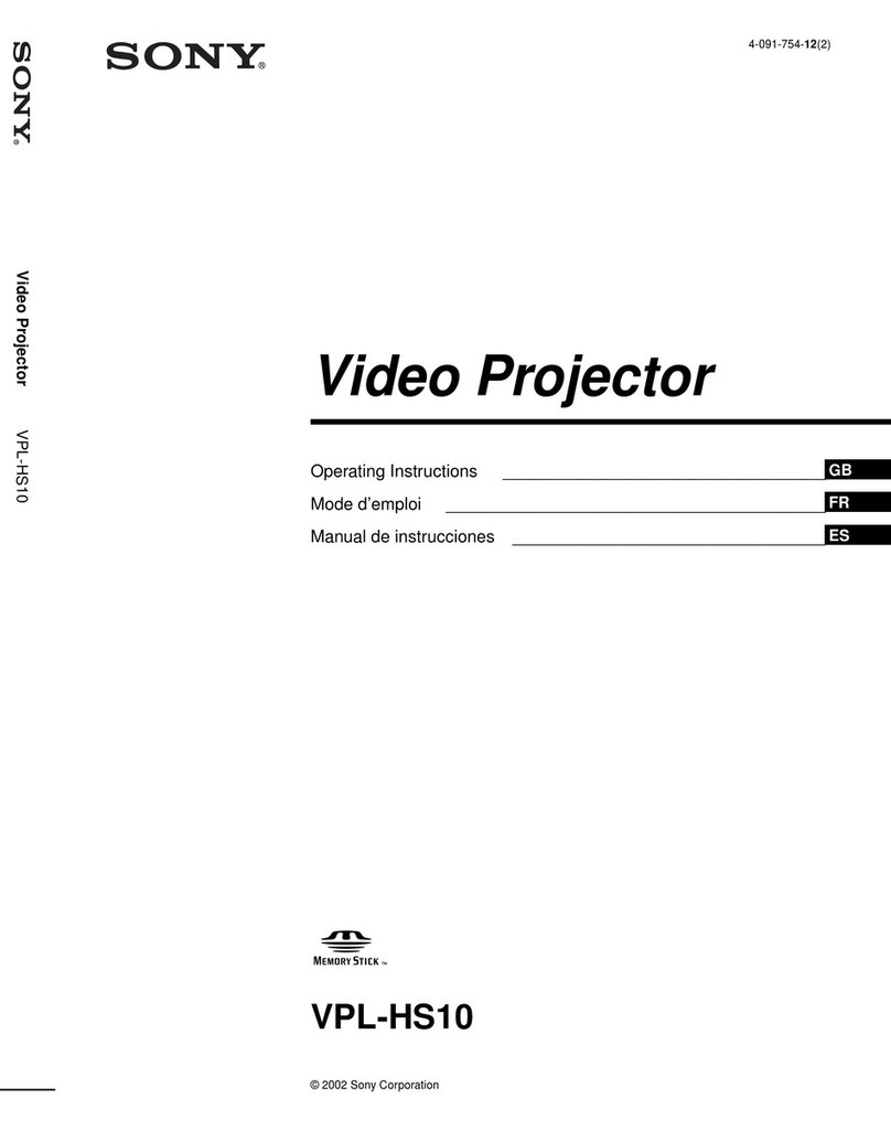 Sony VPL-HS10 Marketing Specifications & Features operating instructions