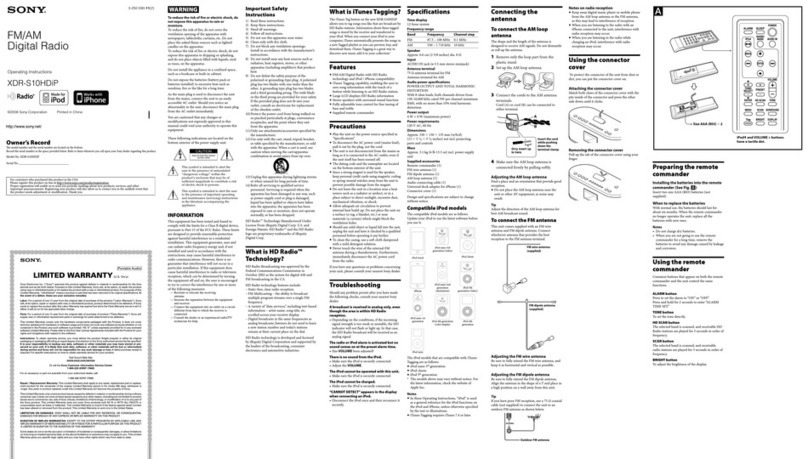 Sony XDR-S10HDIP User manual