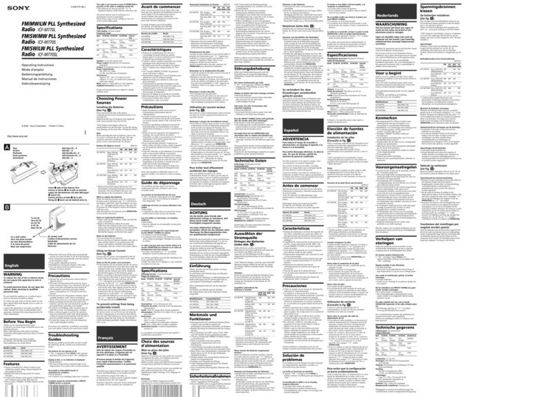 Sony ICF-M770S operating instructions