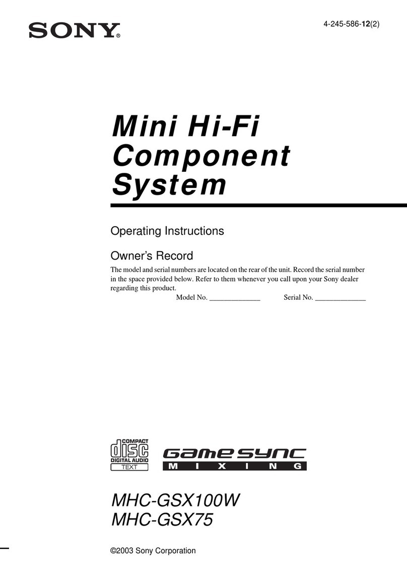 Sony MHC-GSX100W - Mini Hi-fi Component System operating instructions