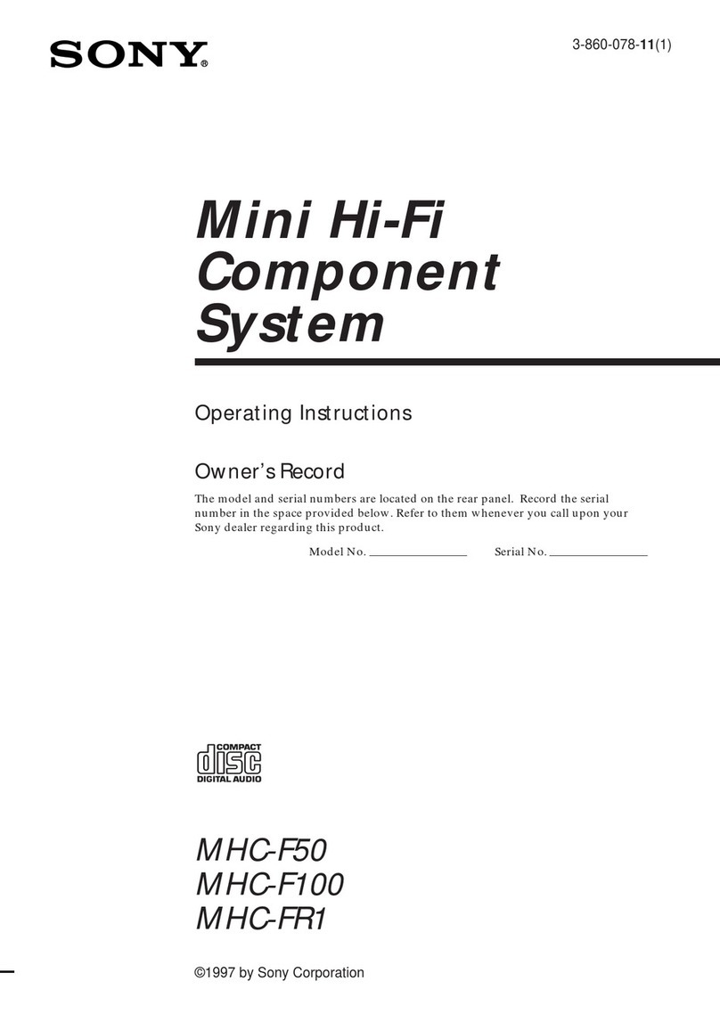 Sony MHC-F50 operating instructions