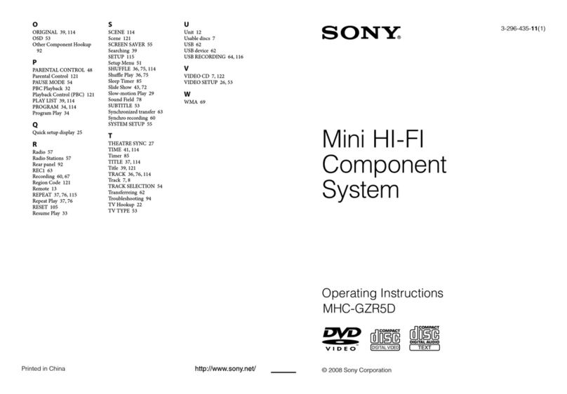 Sony MHC-GZR5D operating instructions