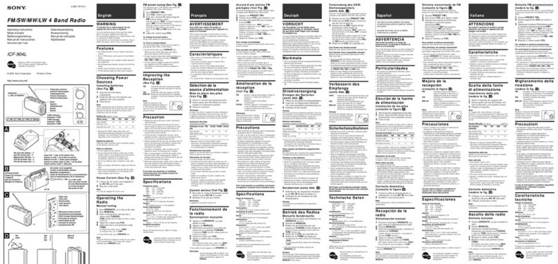 Sony ISF-904L operating instructions