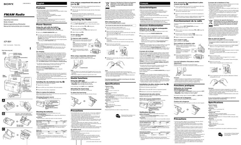 Sony ICF-B01 operating instructions