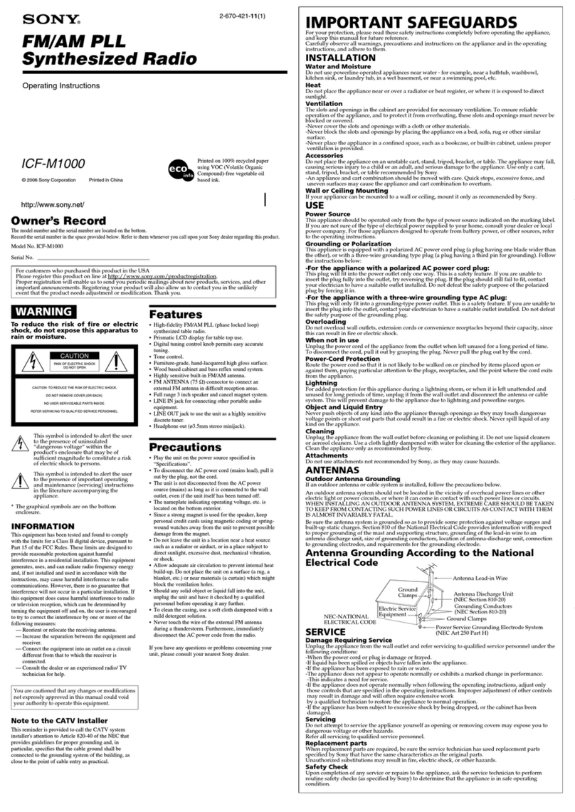 Sony ICF-M1000 User manual