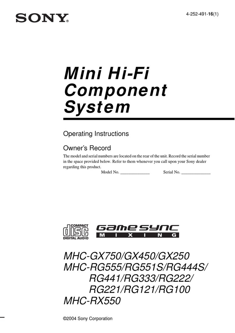 Sony GX250 operating instructions