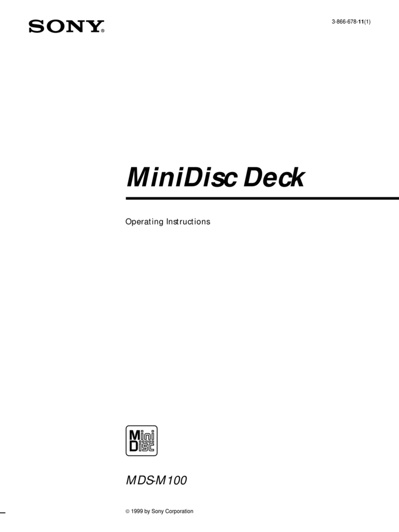 Sony MDS-M100 - Md Player User manual