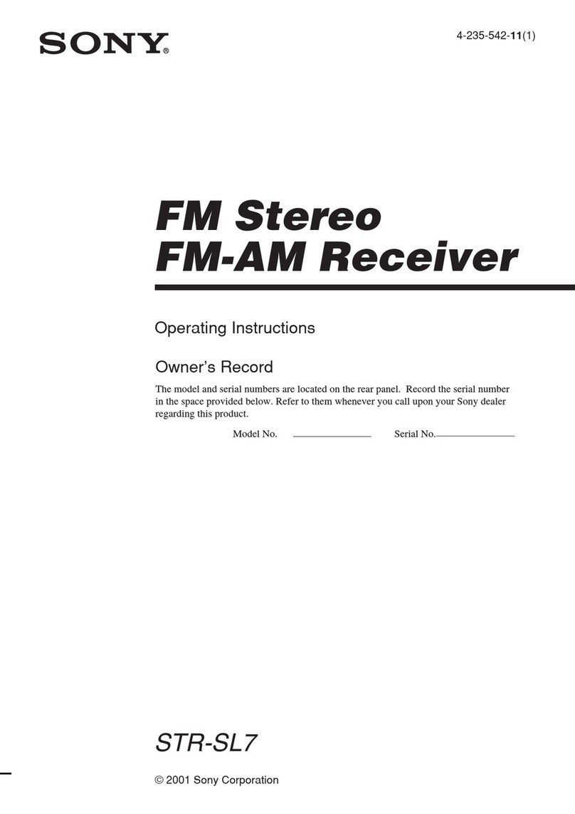 Sony STR-SL7 - Fm Stereo/fm-am Receiver User manual