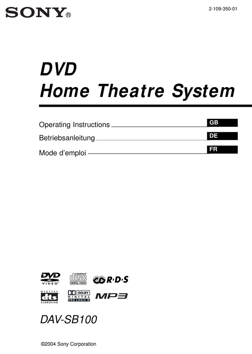 Sony DAV-SB100 - 5 Dvd Changer System User manual