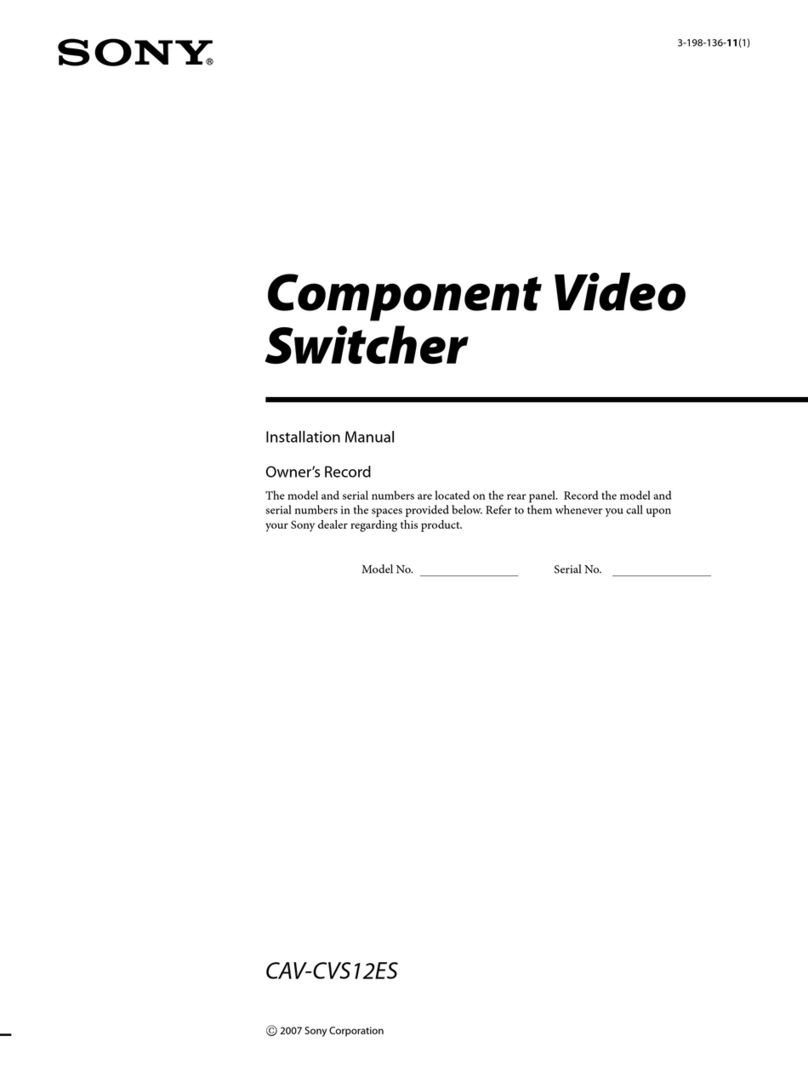 Sony CAV-CVS12ES - Component Video Switcher User manual