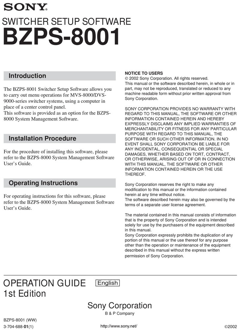 Sony BZPS-8001 Operation guide