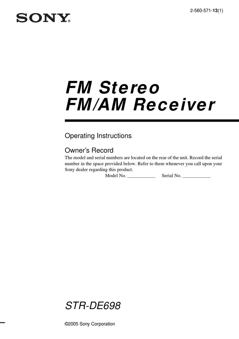 Sony STR-DE698 - A/v Receiver User manual