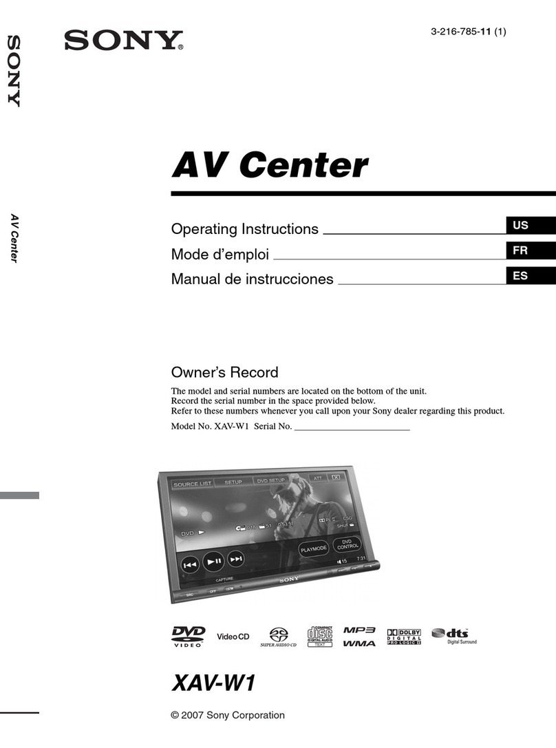 Sony XAV-W1 operating instructions