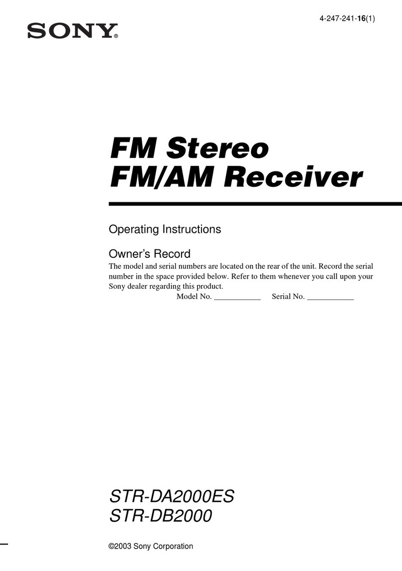 Sony STR-DA2000ES - Fm Stereo/fm-am Receiver User manual