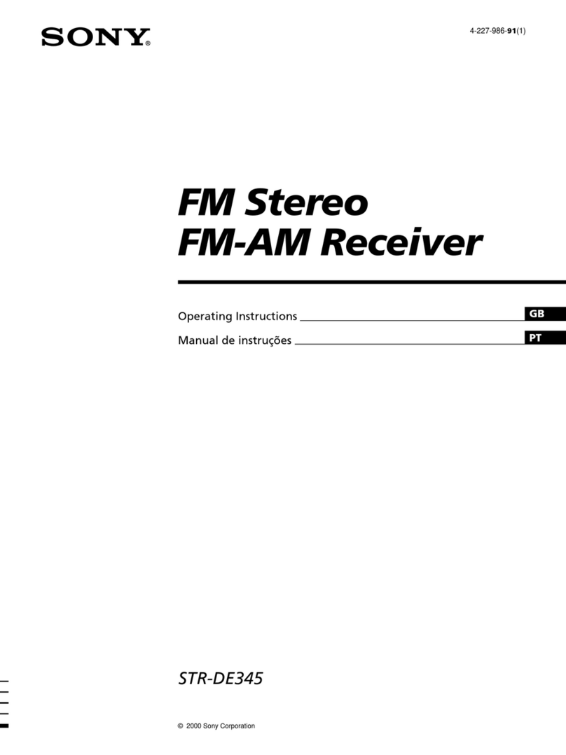 Sony STR-DE345 - Fm Stereo/fm-am Receiver operating instructions