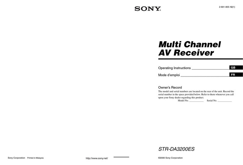 Sony STR-DA3200ES - Es Receiver operating instructions