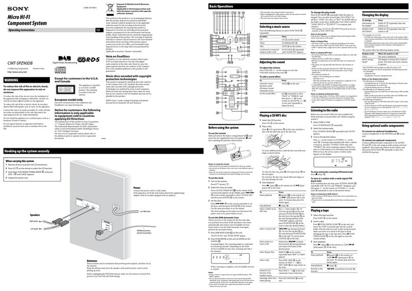 Sony CMT-SPZ90DB User manual