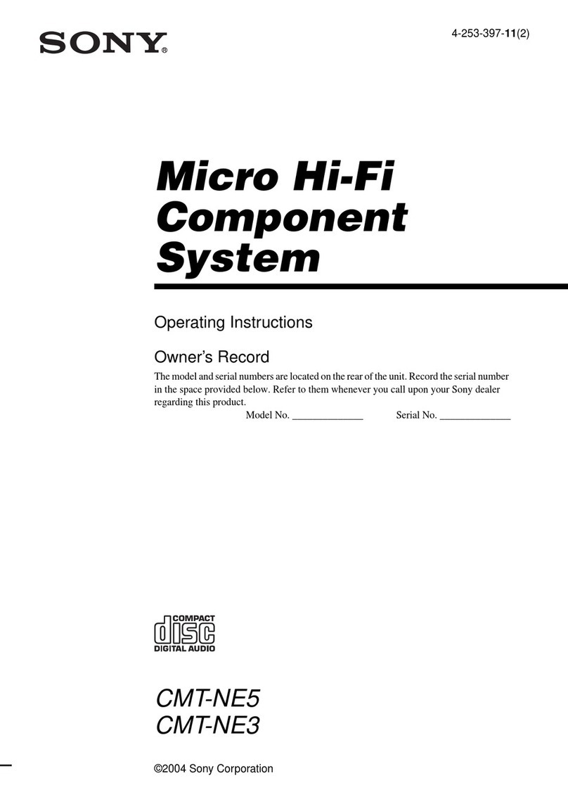 Sony CMT-NE3 - Micro Hi Fi Component System operating instructions