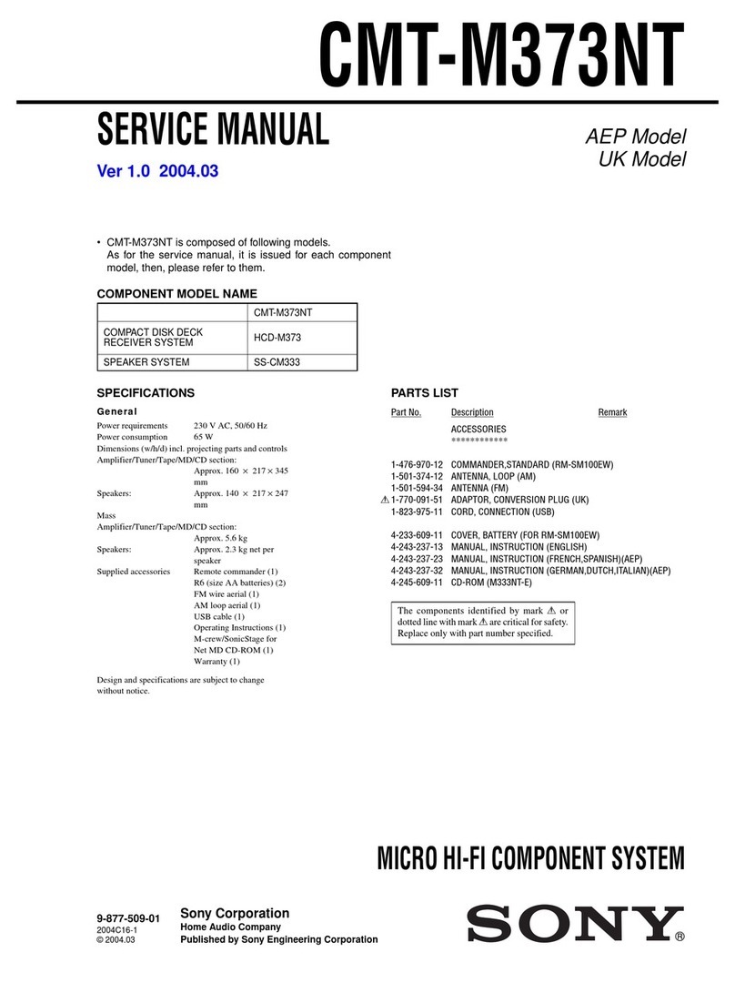 Sony CMT-M373NT Specifications