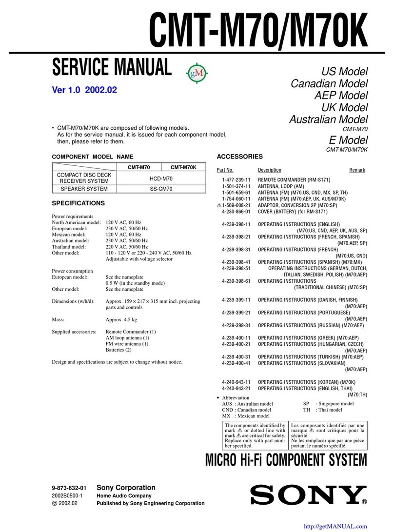 Sony CMT-M70K User manual