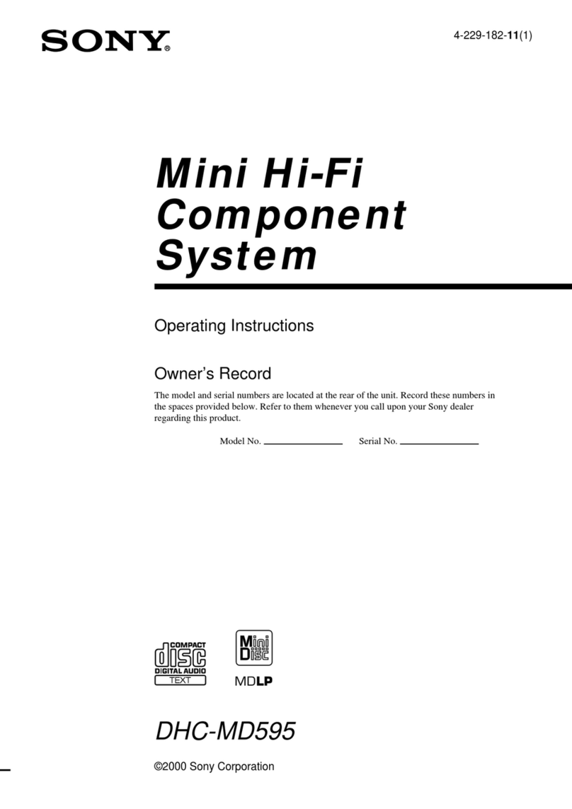 Sony DHC-MD595 - Mini Hi Fi Component System operating instructions