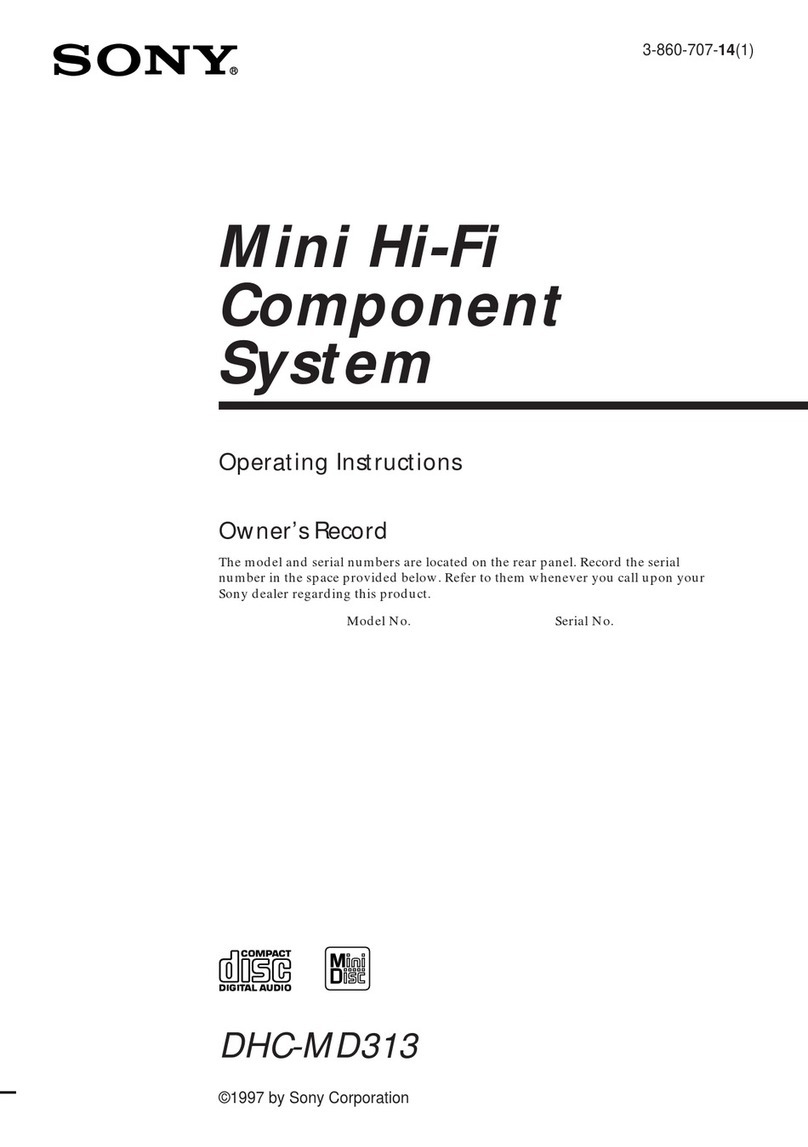 Sony DHC-MD313 - System Rack User manual Sony DHC-MD313 - System Rack User manual