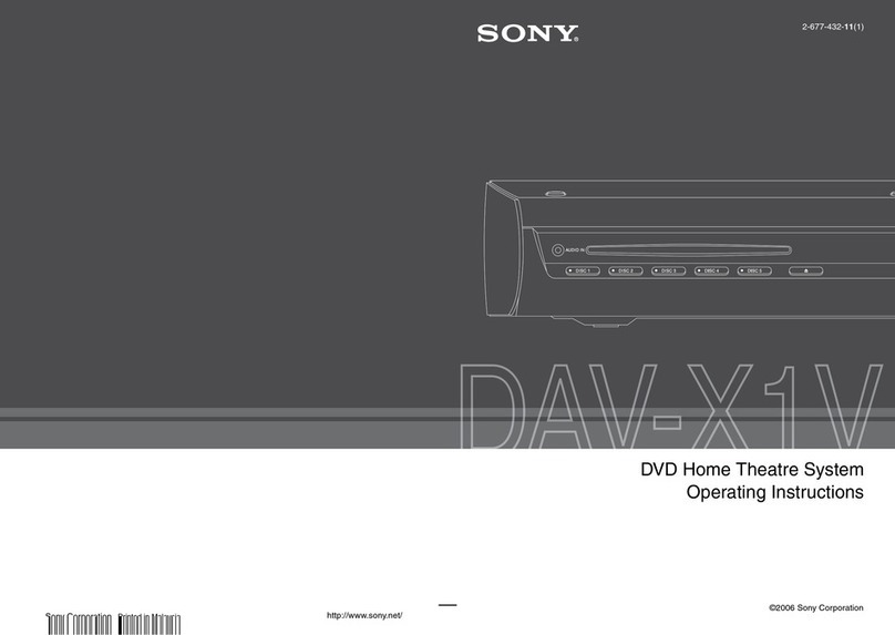 Sony DAV-X1V - 5 Disc 2.1 Channel Platinum Dvd Dream... operating instructions
