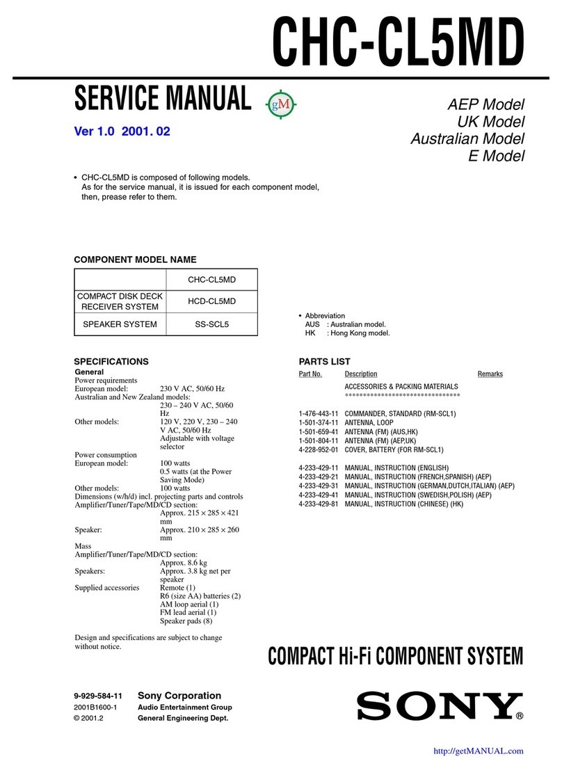 Sony CHC-CL5MD User manual