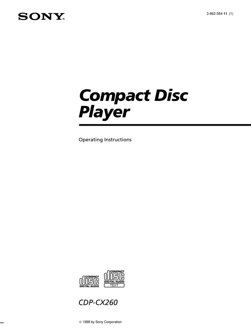 Sony CDP-CX260 - 200 Disc Cd Changer User manual