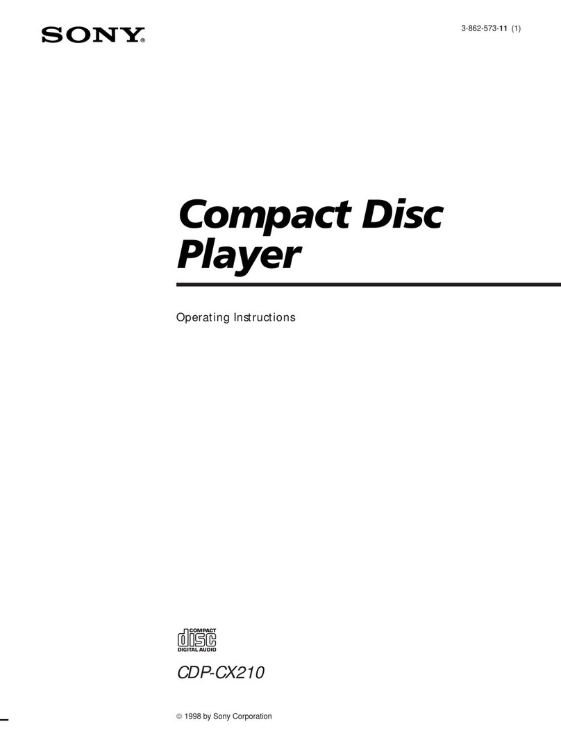 Sony CDP-CX210 - 200 Disc Cd Changer operating instructions