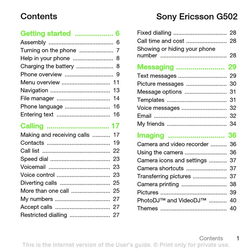 Sony Ericsson G502 User manual