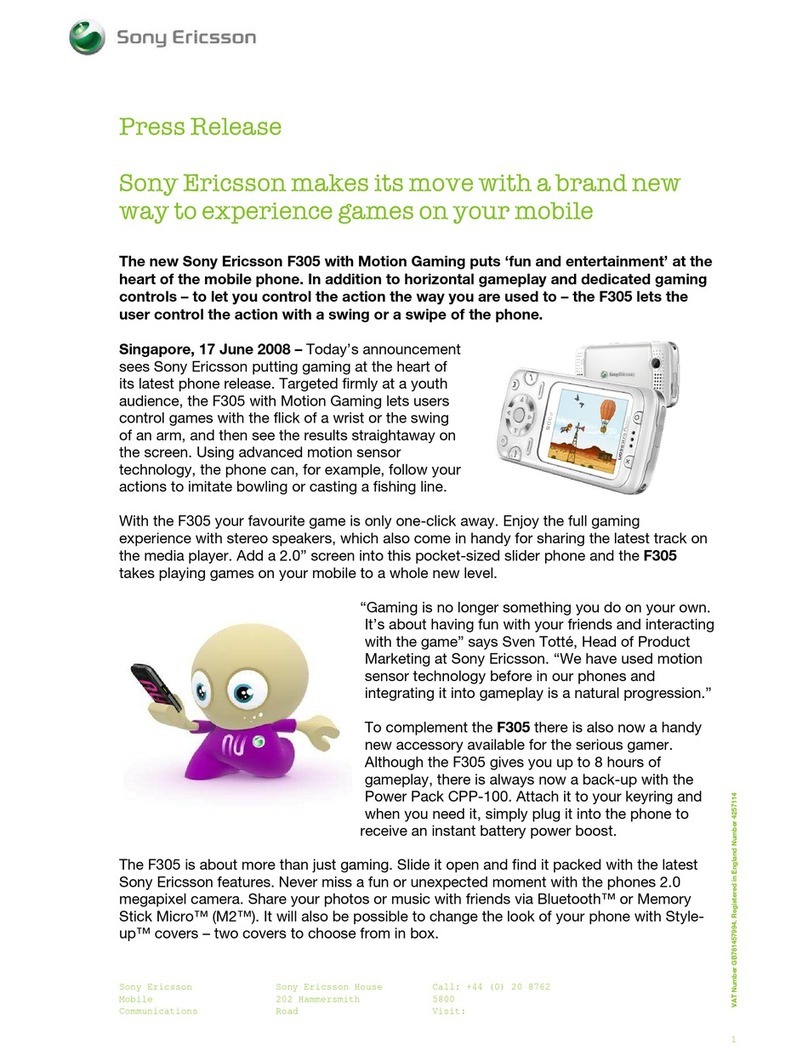 Sony Ericsson F305 User manual