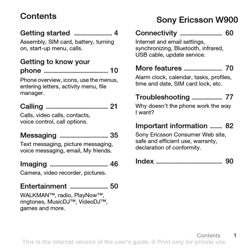Sony Ericsson W900 user guide