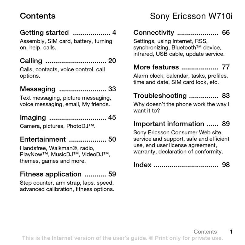 Sony Ericsson W710i User manual