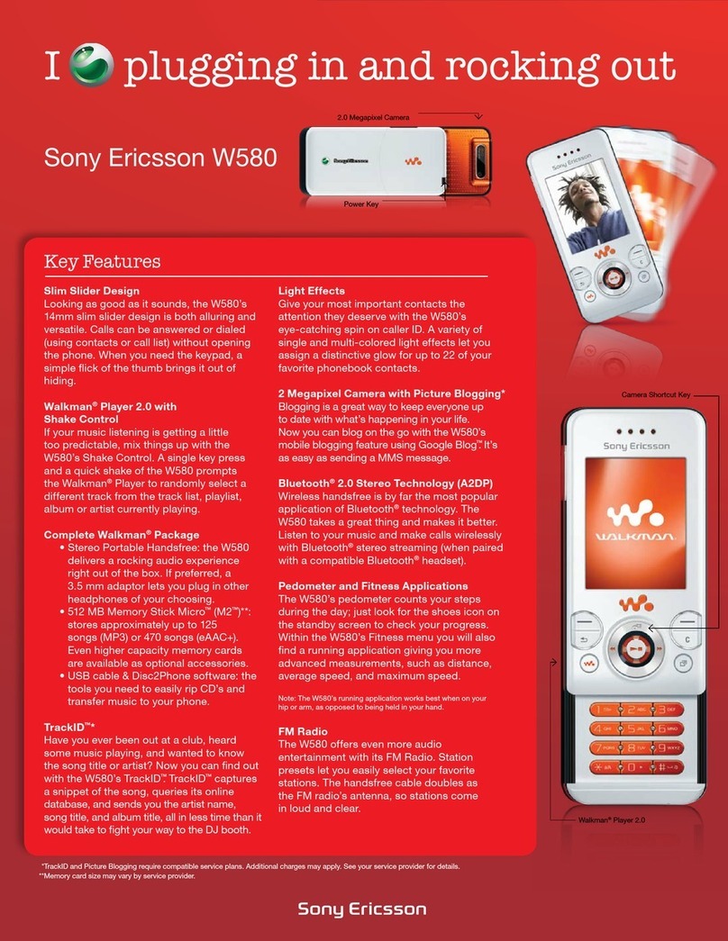 Sony Ericsson W580 Walkman User manual Sony Ericsson W580 Walkman User manual
