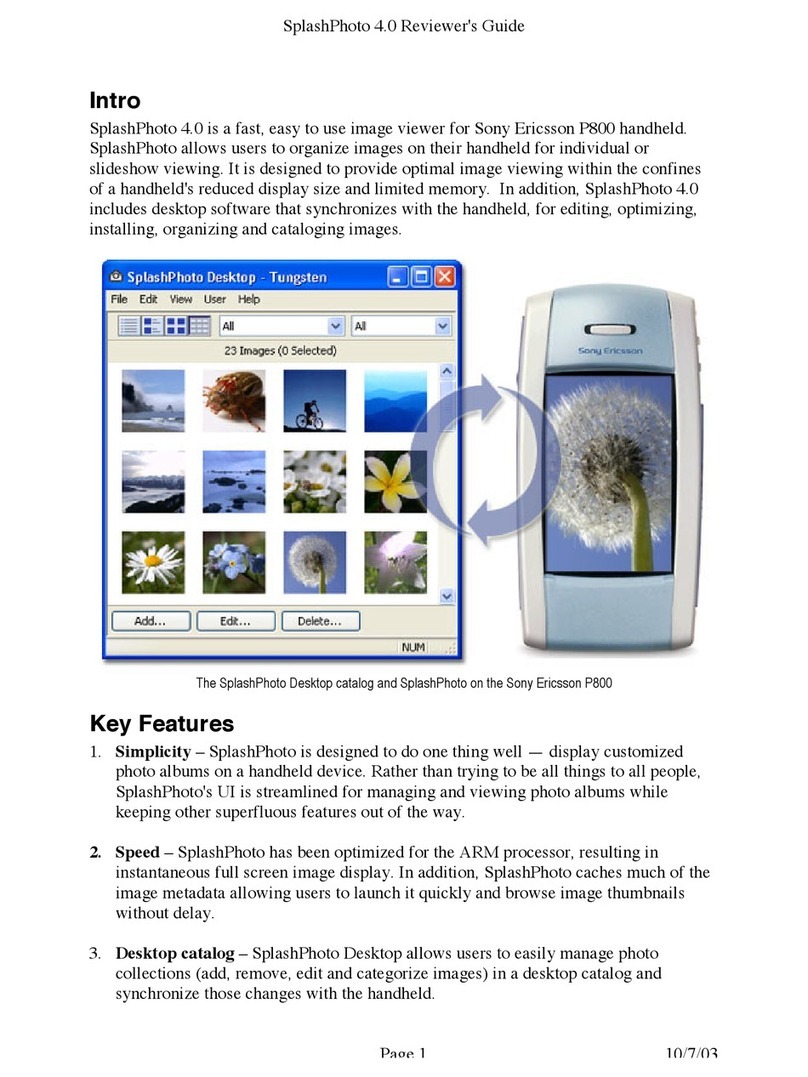 Sony Ericsson SplashPhoto 4.0 User manual Sony Ericsson SplashPhoto 4.0 User manual