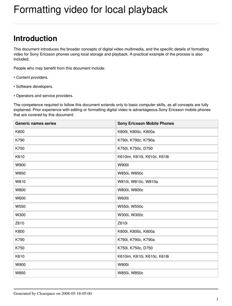 Sony Ericsson K610im Reference manual