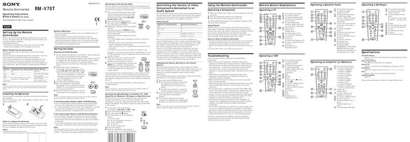 Sony RM-V70T User manual Sony RM-V70T User manual