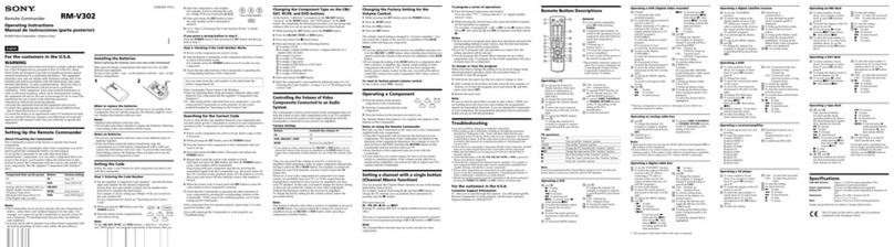 Sony RM-V302 operating instructions Sony RM-V302 operating instructions