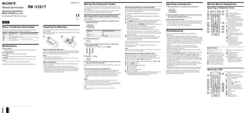 Sony RM-V201T User manual