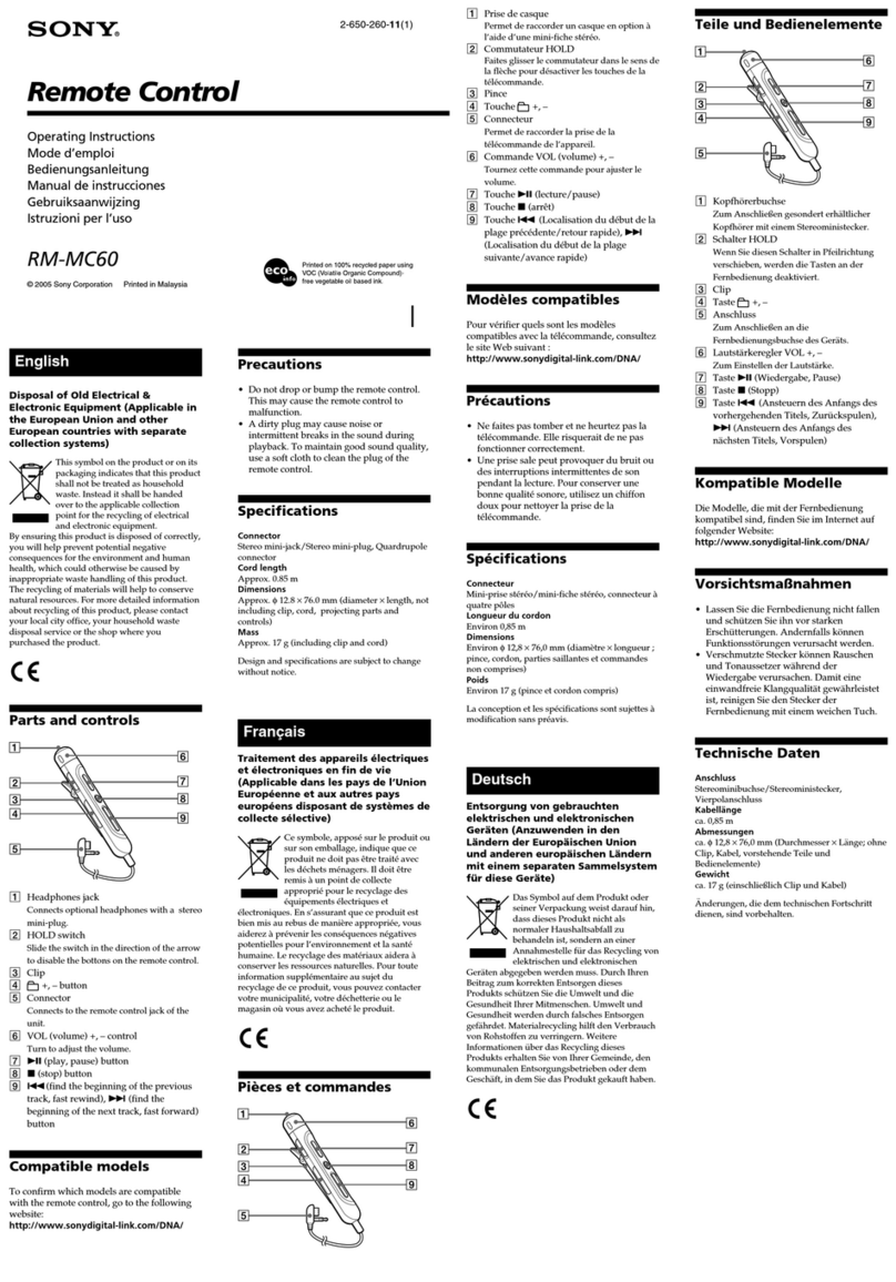 Sony RM-MC60 User manual