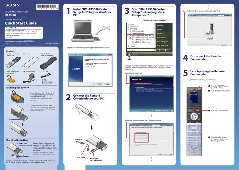 Sony RM-AX5000 quick start guide