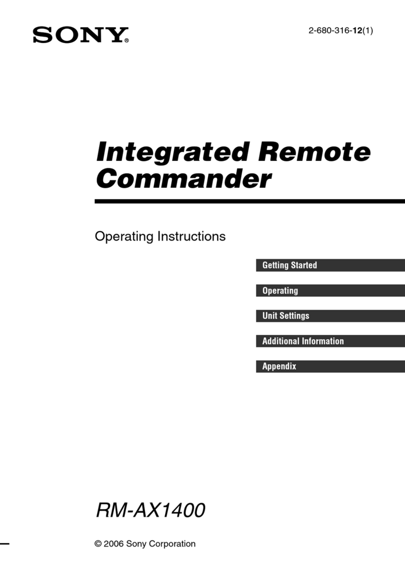 Sony RM-AX1400 - Home Theater Remote Control operating instructions